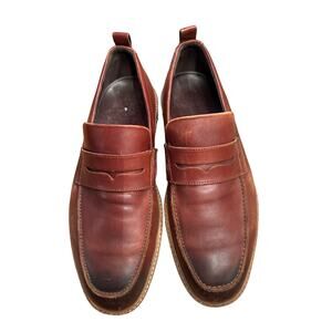 Men’s Ecco Brown Leather Loafers. Size 8
